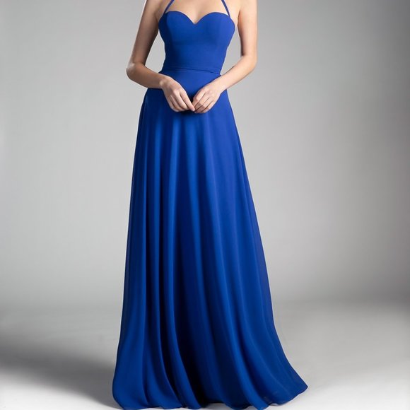 Royal Evening Wedding Prom Party Long Solid Sateen Empire Waist Dress CD291 - Picture 3 of 8